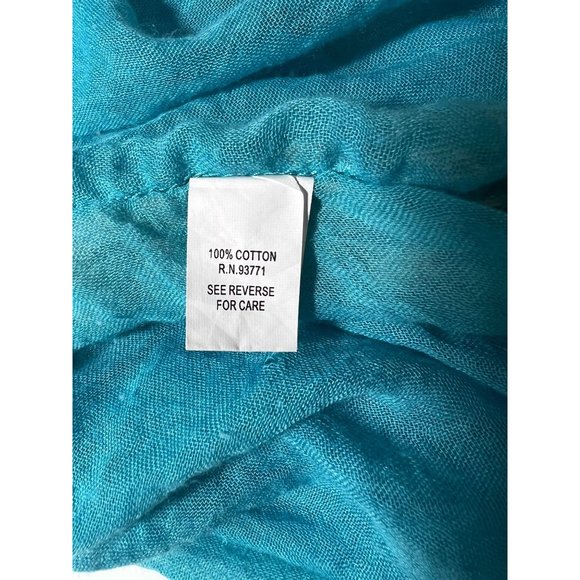 Sand and Spirit Kimono Women's' Medium Long Teal Swim Coverup With Crochet - Picture 9 of 12